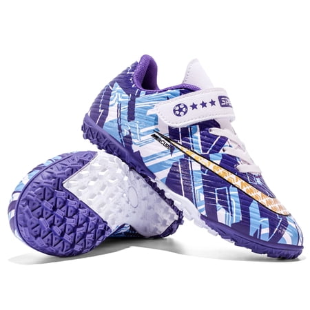 Soccer Shoes For Boys Girls Indoor Soccer Shoes Firm Ground Youth Football Cleats Anti-Slip Outdoor Kids Turf Soccer Cleats