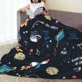 thumbnail image 6 of Honeii Space Print Fleece Blanket - Throw Blanket for Bed, Sofa, Couch, Camping, and Travel , Microplush Ultra Soft Warm Blanket-60"x50", 6 of 7