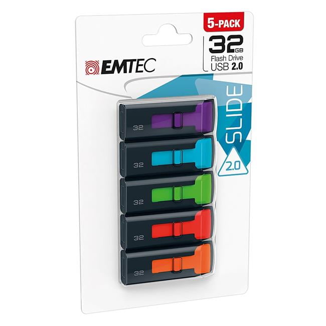 Emtec  Flash Drive 32 GB C450 Slide - Pack of 5