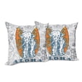 thumbnail image 6 of Ambesonne Floral Throw Pillow Cover 2 Pack, Surfboard and, 16", Slate Blue Pale Grey, 6 of 6