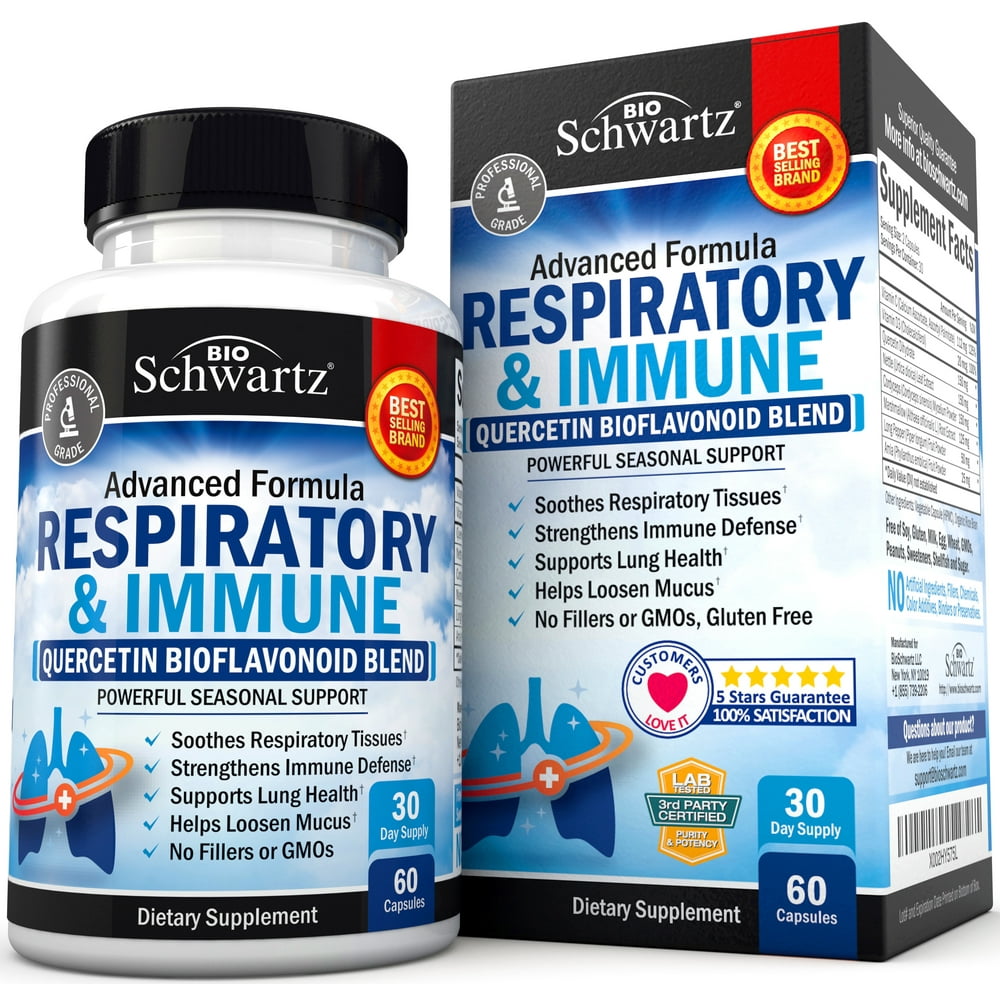 Respiratory & Immune Supplement with Quercetin by BioSchwartz Lung
