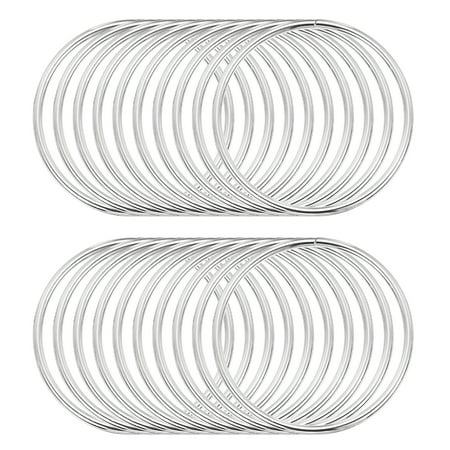 Uxcell 20 Pcs Metal Hoop Rings for Craft 3.5 Inch Floral Wreath Macrame Hoops Dream Catcher Rings for DIY Crafts Macrame Plant Hangers, Silver