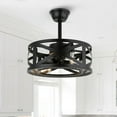 thumbnail image 4 of HOOMEDELIER 18" Black Caged Bladeless Ceiling Fan with Light,Chandelier Fan Remote Industrial Ceiling Fan for Indoor, 4 of 14
