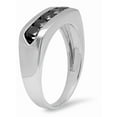 thumbnail image 2 of Dazzlingrock Collection 1.00 Carat (ctw) Sterling Silver Real Round Black Diamond Men's 5 Stone Wedding Band 1 CT, Size 9.5, 2 of 4