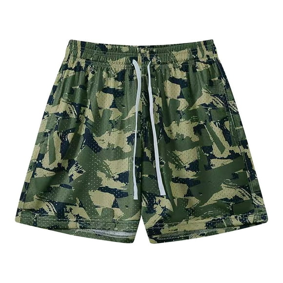 Birdeem Mens Shorts Mens Summer Camouflage Printing Beach Fitness Run Casual Sports Mesh Breathability Shorts Pants