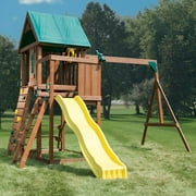 Swing-N-Slide Altamont Wooden Backyard Swing Set with Slide, Swings and Climbing Wall