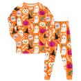 thumbnail image 4 of Kogui Halloween Pjs Kids 2-Piece Cute Ghost Pumpkin Print Soft Sleepwear Set Long Sleeve Kids Pjs 2T 3T (Gold,2-3 Years), 4 of 7