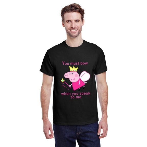 Princess Peppa Pig You Must Bow To Me Funny Cartoon Unisex T-Shirt, for men & women, up to size 5XL