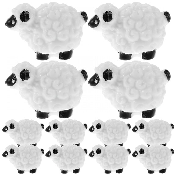 XIBUFE 12 Pcs Sheep Toys for Kids Decorations Plushies Miniatures Child Tiny Animal Figurines
