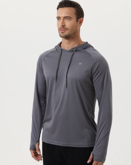YuKaiChen Men's UPF 50+ Long UV Sun Protection Sleeve Hooded Shirts Sun