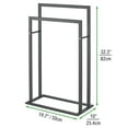 thumbnail image 4 of mDesign Metal Tall 2-Tier Free-standing Bathroom Towel Rack  - Matte Black, 4 of 7