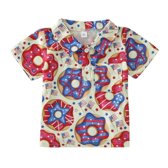 Cathalem Toddler Boy Shirts Boys Hawaiian Shirts Novelty Printed Funky Short Sleeve Button Down Shirt (Red,110)