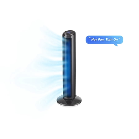 Emerson SmartVoice 29” Tower Fan Offline Voice Control, Max Privacy, No App and Wifi
