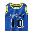 thumbnail image 4 of Suilloe Toddler Kids Activewear Outfit Sets Basketball Sleeveless Vest And Mesh Shorts Set Kids Boys Girls Summer Active Play Comfortable Loose Fit Sport Outfit Sets,2 Piece，4 -5 Years, 4 of 9