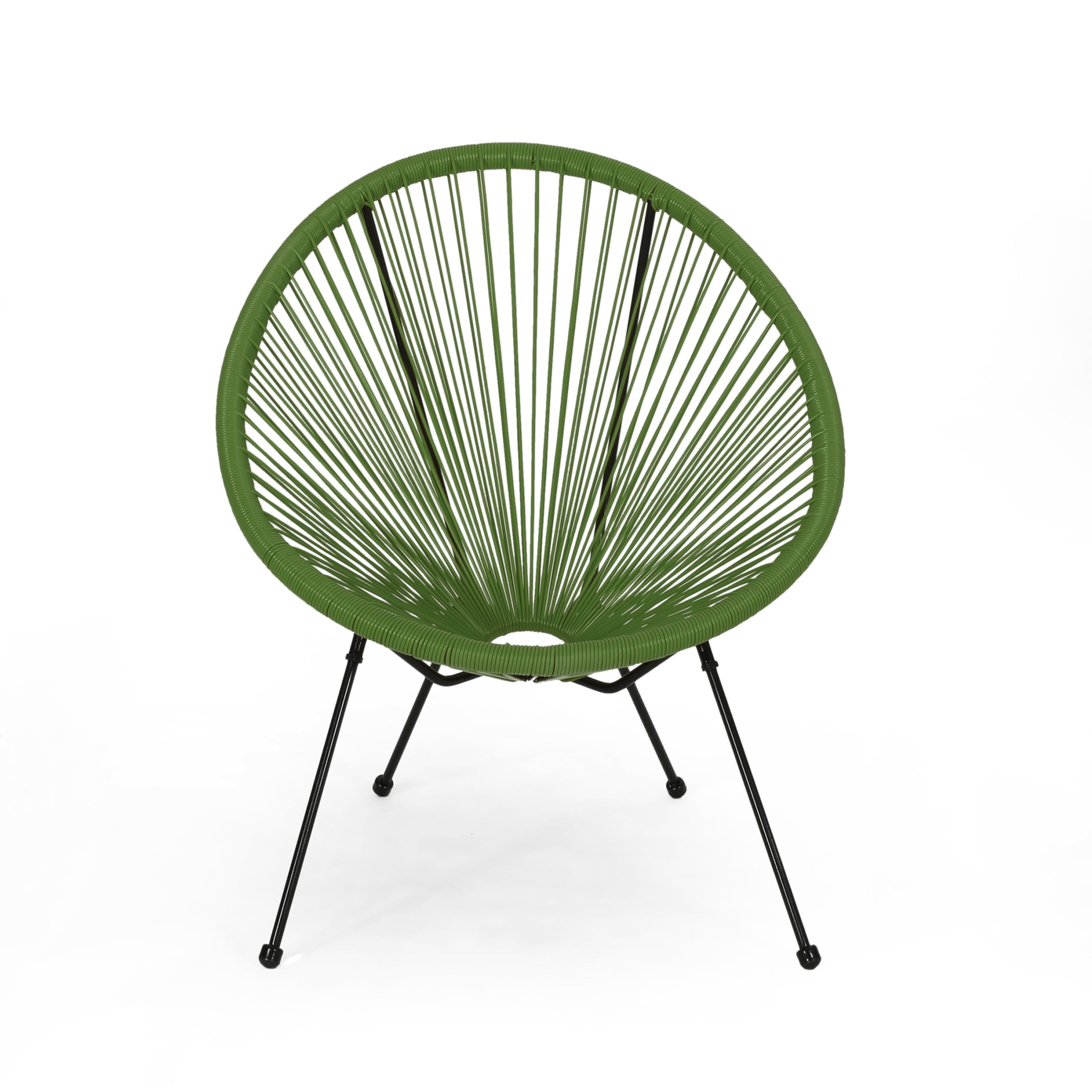 Christopher Knight Home Outdoor Hammock Weave Chair with Steel Frame, Green, Set of 2