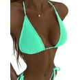 thumbnail image 3 of ORQ Women Wrinkled Fabric Bikini Fluorescent Strap Split Swimsuit, 3 of 4