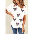 thumbnail image 6 of Sparkling Bow Graphic T-Shirt with Sequins - Perfect for Mardi Gras Celebrations - [ZhiHiMeRi] | (US24-26)3XL, 6 of 6