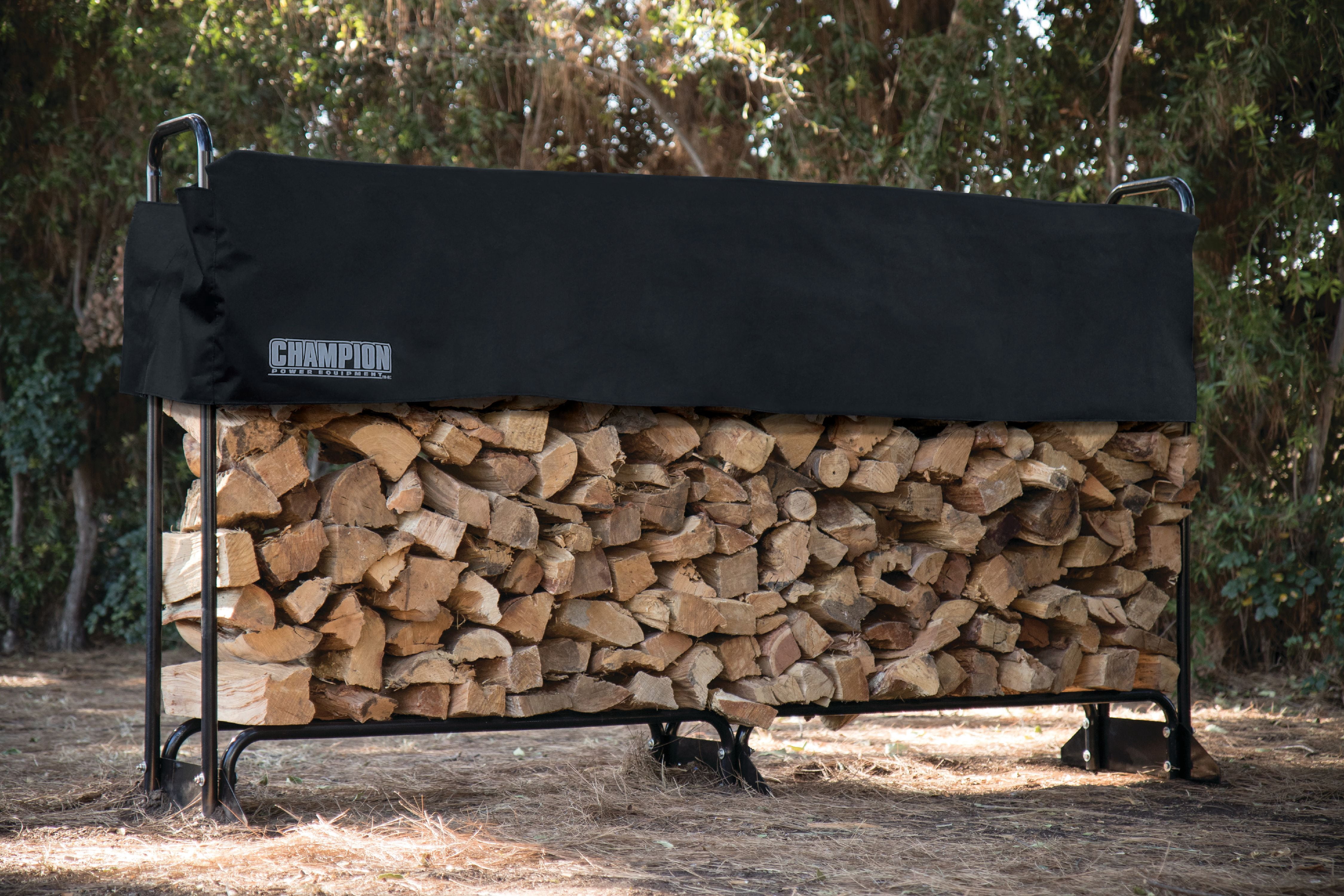 Champion Power Equipment 96-Inch Heavy-Duty Canvas Firewood Rack Cover