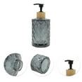 thumbnail image 5 of Unique Bargains 1 Pc Round Bottom Diamond Pattern Soap Dispenser 11.16oz Gray Black, 5 of 6