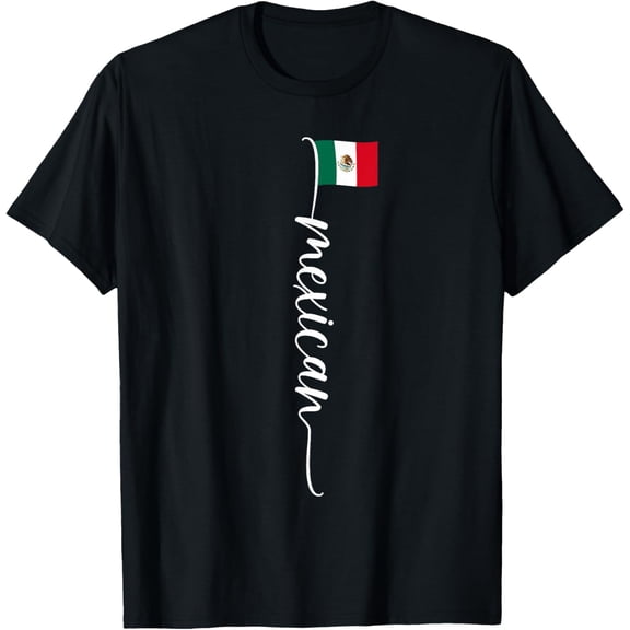 men and women can wear,Mexico Signature Mexican Flag T-Shirt
