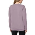thumbnail image 2 of Mondetta Women's Soft Brushed Fleece Kangaroo Pocket Crewneck Top Casual Active Sweatshirt-Purple / 3X, 2 of 4