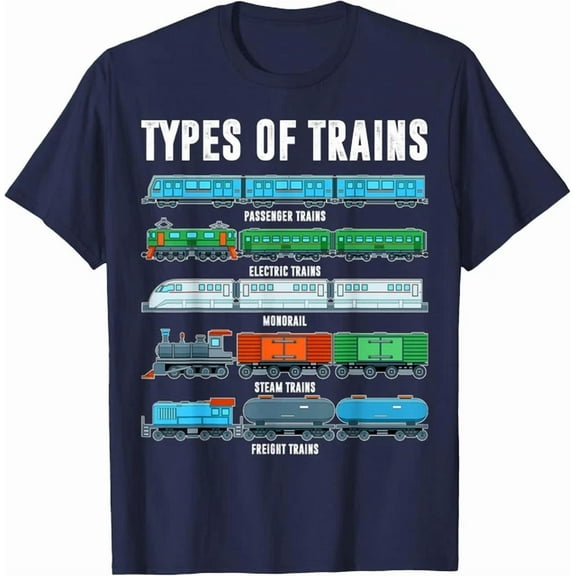 DOVU Types Of Trains-Shirt Locomotive Men Train T-Shirt Unisex S-5XL Hot Trending Shirt, Vintage Birthday Gift