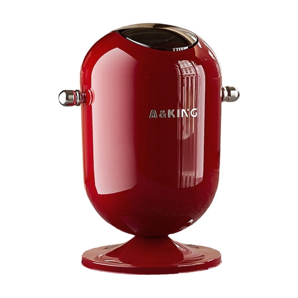 Papelera de gran capacidad, minimalista, con tapa abatible. Rojo