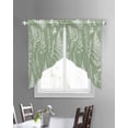 thumbnail image 3 of Sage Green Botanical Swag Valances for Windows, Farmhouse Country Leaves Plant Rod Pocket Sheer Valances for Small Windows, Swag Toppers Light Filtering for Kitchen Living Room 2 Panels 36''x36'', 3 of 6
