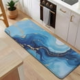 thumbnail image 5 of Blue Marble Gold Line Pattern Kitchen Rug Mat,Kitchen Runner Rugs Non Skid Washable,Decorative Kitchen Floor Mats for Kitchen,Sink,Laundry,17"x47.2", 5 of 7