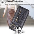 thumbnail image 5 of iPhone 13 case with Card Holder, iPhone 13 Phone Case Wallet for Women magsafe Compatible Wallet Detachable 2-in-1 for Men-Black Leopard, 5 of 13