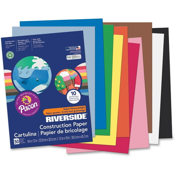 Riverside 3D Construction Paper, Super Heavyweight, 9" x 12", Assorted