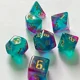 thumbnail image 4 of Dados poliédricos de doble color para juegos de mesa, Kit de dados digitales con fuente dorada para TRPG, RPG, D20, D12, D10, D8, D6, D4, 7 piezas, nuevo, 4 of 4