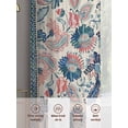thumbnail image 5 of Teal Blue Red Ethnic Sheer Curtains 72 Inch Length 2 Panels Set, Boho Modern Geometric Abstract Art Voile Window Treatment Rod Pocket Curtains Sheers Drapes for Bedroom/Living Room/Kitchen 52"x72"x2, 5 of 7