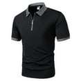 thumbnail image 2 of WREESH Men's Solid Henley Shirts Casual Short Sleeve Shirt with Turndown Collar a Classic Solid Color Top for Everyday Wear Black, 2 of 5