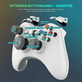 thumbnail image 3 of Wireless Controller for Xbox 360, 2.4GHz Enhanced Dual Vibration Game Controller with Receiver Remote Gamepad Joypad Joystick for Xbox 360 Slim PS3 and PC Windows 7/8/10 (White), 3 of 5