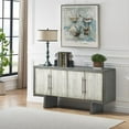 thumbnail image 2 of Treasure Trove Cannon 4-Door Wood Credenza in Textured Gray/Cream/Blue, 2 of 7