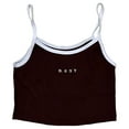 thumbnail image 4 of Roxy Women's Roxify Embroidered Logo Cropped Ribbed Tank Top Tee T-Shirt (X-Small, Chocolate), 4 of 4