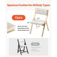 thumbnail image 5 of KFFKFF Set of 2 Wooden Folding Chairs with Cushions, Portable Foldable Design, Wooden Frame with Padded Seat for Dining, Kitchen, Office, Weddings, Parties, and Easy Assembly, Beige, 5 of 9