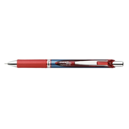 EnerGel RTX Retractable Liquid Gel Pen (0.7mm) Needle Tip, Medium Line, Red Ink