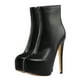 thumbnail image 1 of WORGEOUS 1 par de botas de tacón alto impermeables para banquetes, botas cortas de moda para mujer, negro, 1 of 9