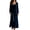Navy, variant on Women Fall Winter Velvet Round Neck Maxi Dress Long Sleeve Loose Solid Chic Elegant Casual Everyday Purple XL(XL)