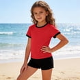 thumbnail image 7 of CPNG Girls and Boys Sweatsuit Set Kids Summer Short Sleeve Athletic T Shirt Tops and Shorts 2 Piece Set(Red,12-13 Years), 7 of 7