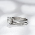 thumbnail image 3 of Oryn Jewelry 1.1 Ct Round Cut Moissanite Ring - 14K White Gold Plated Halo Setting - Beautiful Women's Wedding Engagement Jewelry, 3 of 5