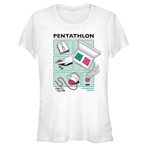 Junior's Squid Game Pentathlon Graphic T-Shirt