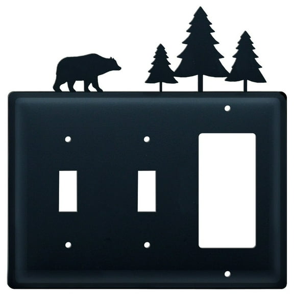 Bear & Pine Trees Switch Cover Triple