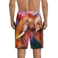 thumbnail image 3 of Easygdp Oil Paintings of Elephants Men's Short Pajama Pants, Sleep Shorts, Household Pants, Casual Pants with Pockets - XX-Large, 3 of 9