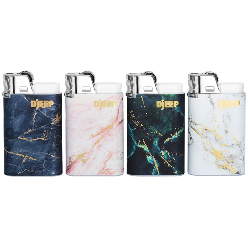 DJEEP Pocket Lighters, ELEGANT Collection Textured Metallic, Marbled