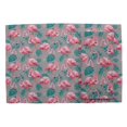 thumbnail image 2 of S4Sassy Gray Tropical Leaves & Flamingo Bird Printed Dining Room Reversible Tablemats With Napkins set, 2 of 3