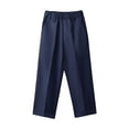 thumbnail image 7 of Lutiedan Boys Dress Pants Elastic Waist Uniform School Trousers Straight Leg Casual Baggy Pants with Pocket Sizes 5-15, 7 of 7