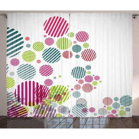 Colorful Curtains 2 Panels Set Abstract Artistic Pattern With